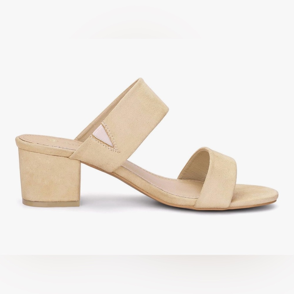 Allegra K Beige Block Heel Sandals - Picture 3 of 3